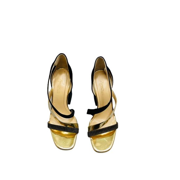 Imagine by Vince Camuto Womens Leather Gold Metallic Strappy Block Heels US 7M - Picture 6 of 9